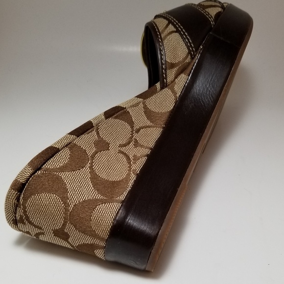 COPY - Coach Gretta Signature Print Wedge Sandals - Picture 6 of 8